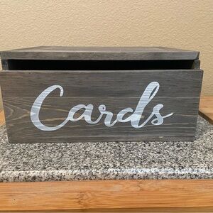 Gray Wooden Card Box for Parties